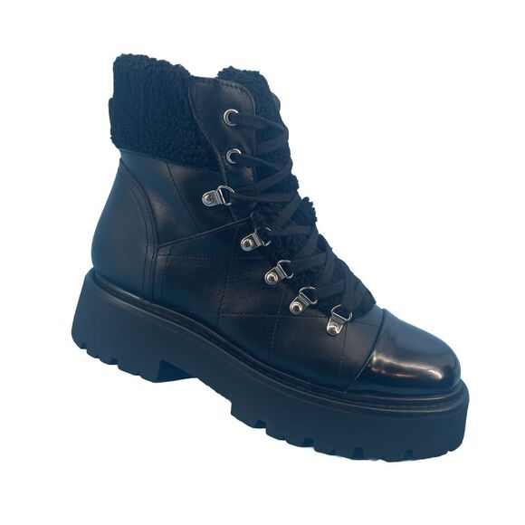 Steve Madden Boots Women's‎ 10 Chunky Platform Black Sueden Leather Gorpcore NEW - Picture 1 of 10